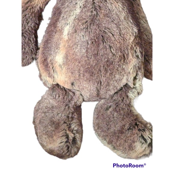 Plush JellyCat London Bunny Rabbit Brown Gold Blend Polyester 12" Tall Flop Ears - Picture 4 of 7